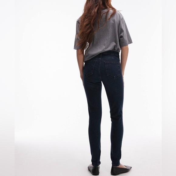 Topshop Jamie Skinny Jeans High Rise Ankle Length Blue Black Size 26 - Picture 3 of 16
